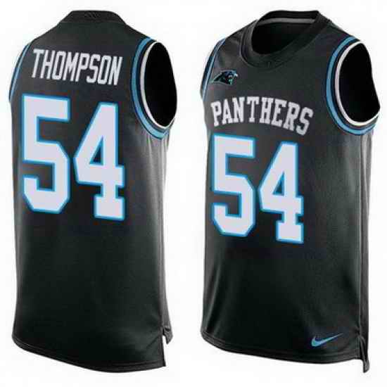 Nike Panthers #54 Shaq Thompson Black Team Color Mens Stitched NFL Limited Tank Top Jersey